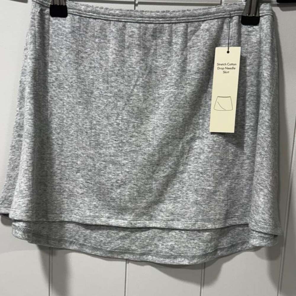 Gray heather cotton drop needle